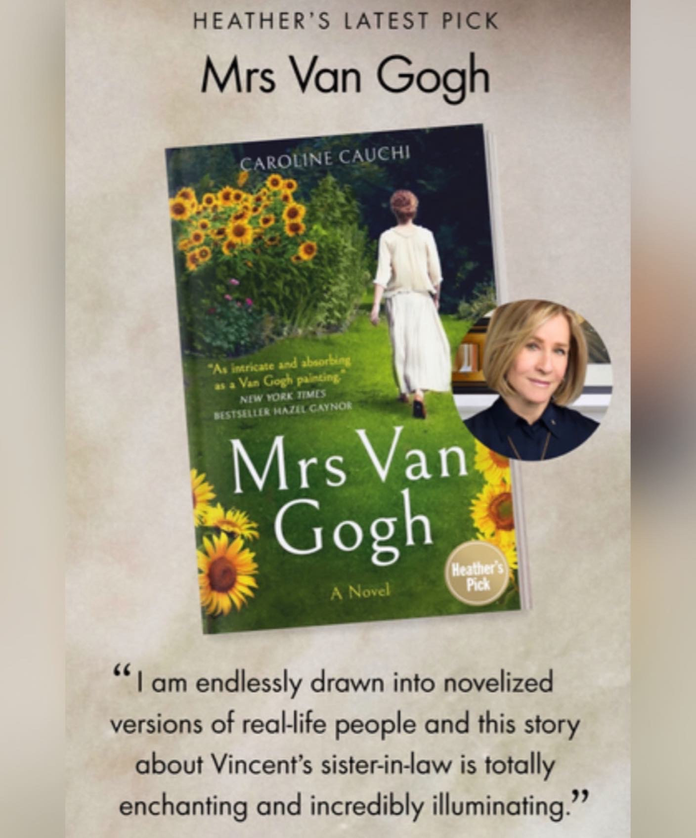Caroline Cauchi's 'Mrs Van Gogh' Selected as a Heather's Pick