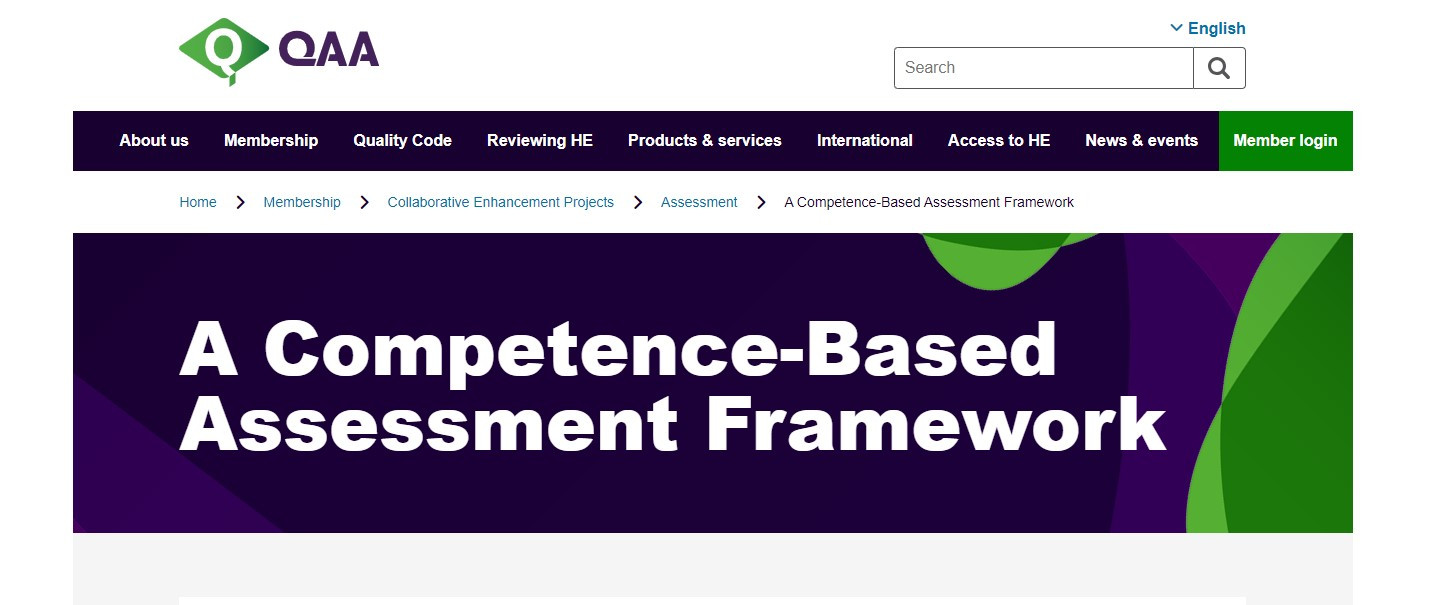 Competence Based Assessment QAA CEProject website